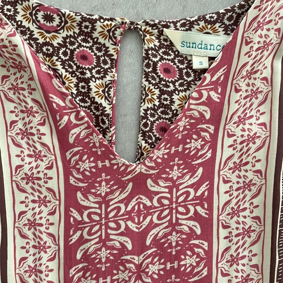 Sundance Everyday Dream Dress pink brown cream boho floral crochet loose size S - Picture 10 of 16